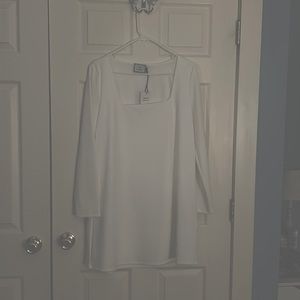 Tuckernuck white shift dress, square neck